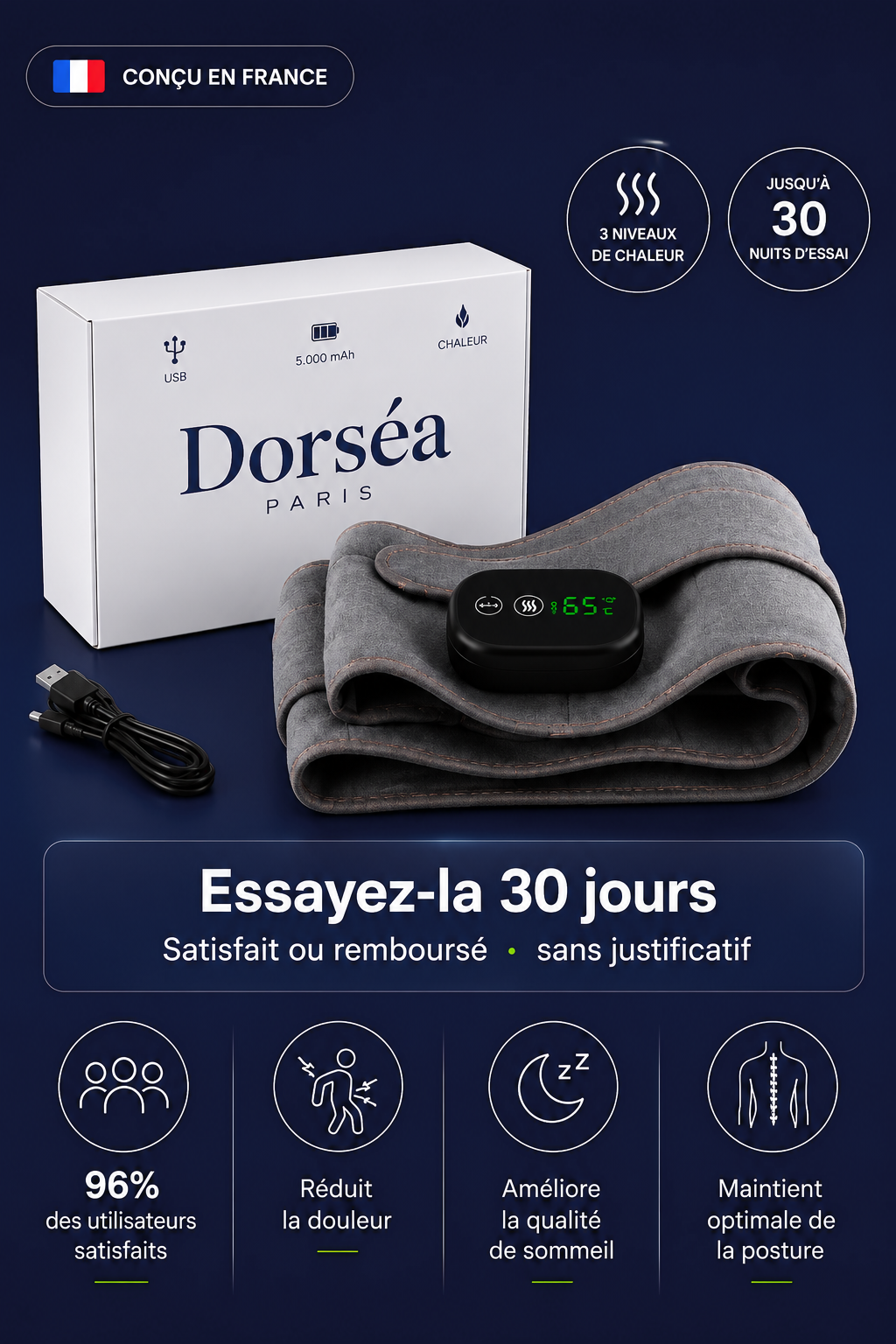 Dorséa — Ceinture chauffante lombaire