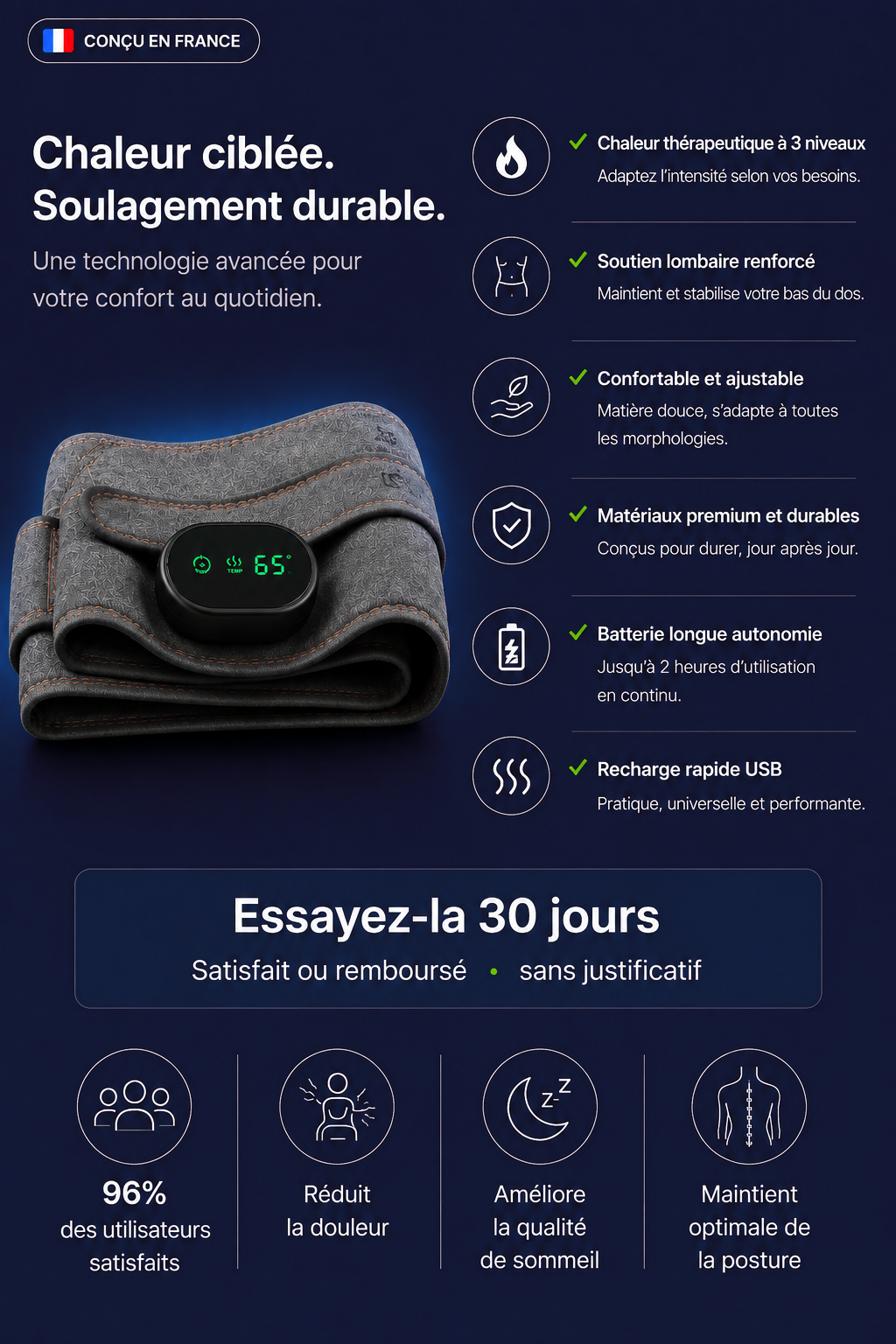 Dorséa — Ceinture chauffante lombaire