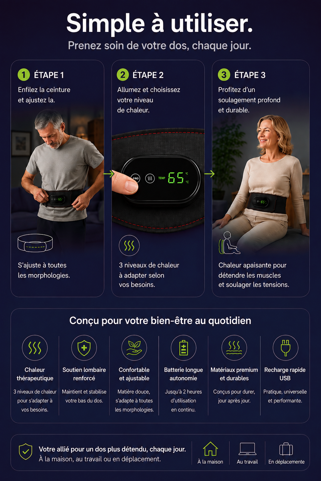 Dorséa — Ceinture chauffante lombaire